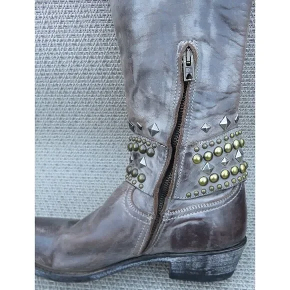 Old Gringo Belinda Womens Size 7 B Brown Studded 18.5" Tall Western Boots - Picture 11 of 16